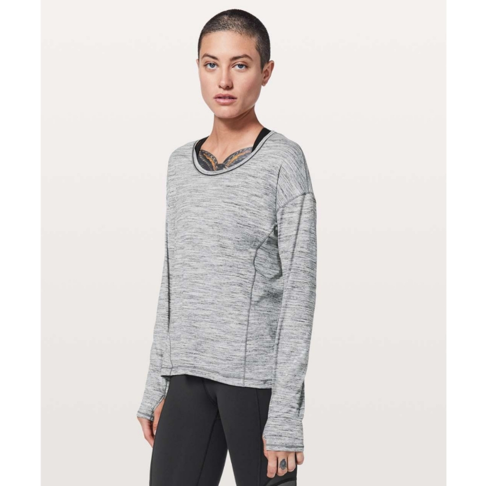 Lululemon Sweat Embrace Long Sleeve Top Size 8 Hiking Travel Loungewear Workout